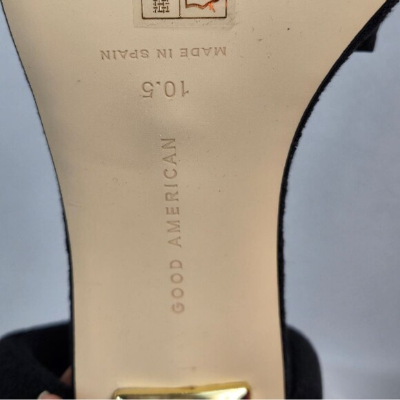 Good American Black Terry Slip On Heeled Sandals Sz 10.5 NEW IN BOX - Picture 8 of 16